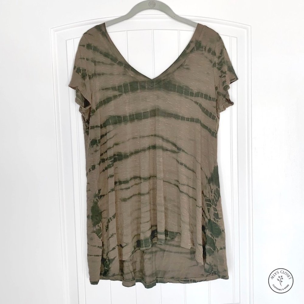 Max Jeans Green Tie Dye Short Sleeve Tunic